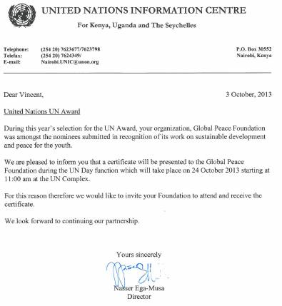 GPF Recibe Reconocimiento de la ONU