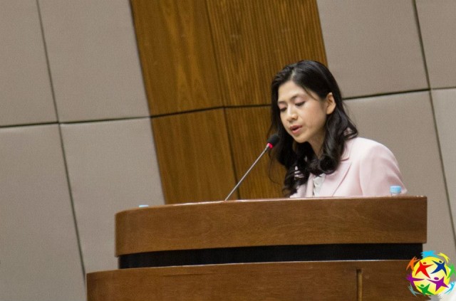 Soonok Kang, Secretaria General del Área Mujer de la Fundación Paz Global Internacional pronunció el mensaje de la Dra. Jun Sook Moon, Presidenta del Área Mujer de la Fundación Paz Global